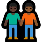 Microsoft 플랫폼을 위한 people holding hands: dark skin tone, medium-dark skin tone