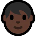 person: dark skin tone para la plataforma Microsoft
