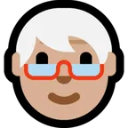 older person: medium-light skin tone สำหรับแพลตฟอร์ม Microsoft