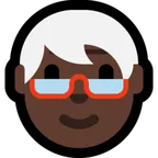 older person: dark skin tone untuk platform Microsoft