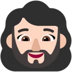 woman: light skin tone, beard for Microsoft platform