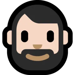person: light skin tone, beard per la piattaforma Microsoft