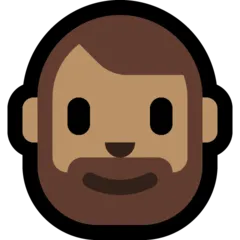 person: medium skin tone, beard pentru platforma Microsoft