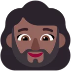 woman: medium-dark skin tone, beard for Microsoft-plattformen