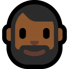 person: medium-dark skin tone, beard per la piattaforma Microsoft