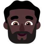 man: dark skin tone, beard untuk platform Microsoft