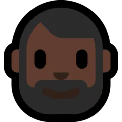 person: dark skin tone, beard per la piattaforma Microsoft