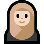 woman with headscarf: light skin tone untuk platform Microsoft