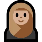 woman with headscarf: medium-light skin tone untuk platform Microsoft