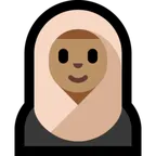 woman with headscarf: medium skin tone สำหรับแพลตฟอร์ม Microsoft