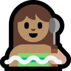 woman in steamy room: medium skin tone สำหรับแพลตฟอร์ม Microsoft
