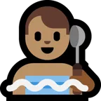 man in steamy room: medium skin tone pentru platforma Microsoft