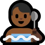 man in steamy room: medium-dark skin tone til Microsoft platform
