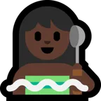 woman in steamy room: dark skin tone pentru platforma Microsoft