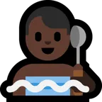 man in steamy room: dark skin tone til Microsoft platform