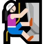 woman climbing: light skin tone für Microsoft Plattform