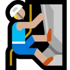 man climbing: medium-light skin tone til Microsoft platform