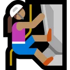 woman climbing: medium skin tone für Microsoft Plattform