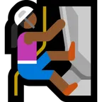 woman climbing: medium-dark skin tone para a plataforma Microsoft
