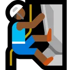 man climbing: medium-dark skin tone für Microsoft Plattform