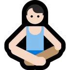 man in lotus position: light skin tone for Microsoft platform