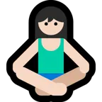 person in lotus position: light skin tone สำหรับแพลตฟอร์ม Microsoft