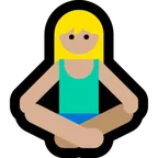 person in lotus position: medium-light skin tone per la piattaforma Microsoft
