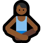 man in lotus position: medium-dark skin tone for Microsoft platform