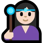 woman mage: light skin tone til Microsoft platform