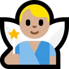 Microsoft 平台中的 man fairy: medium-light skin tone