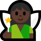 Microsoft 平台中的 woman fairy: dark skin tone