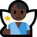 Microsoft 平台中的 man fairy: dark skin tone