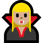 woman vampire: medium-light skin tone til Microsoft platform
