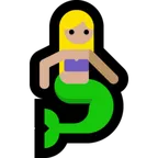mermaid: medium-light skin tone untuk platform Microsoft
