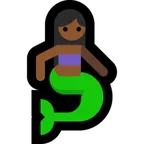 Microsoft প্ল্যাটফর্মে জন্য mermaid: medium-dark skin tone