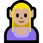 woman elf: medium-light skin tone untuk platform Microsoft