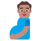 pregnant man: medium skin tone สำหรับแพลตฟอร์ม Microsoft