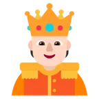 person with crown: light skin tone สำหรับแพลตฟอร์ม Microsoft