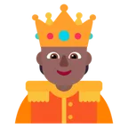 person with crown: medium-dark skin tone สำหรับแพลตฟอร์ม Microsoft