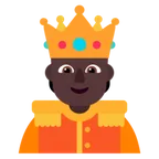 person with crown: dark skin tone untuk platform Microsoft
