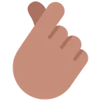 hand with index finger and thumb crossed: medium skin tone pentru platforma Microsoft