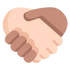 handshake: light skin tone, medium skin tone per la piattaforma Microsoft