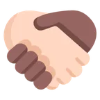 handshake: light skin tone, medium-dark skin tone untuk platform Microsoft