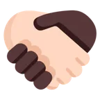 handshake: light skin tone, dark skin tone for Microsoft platform