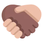 handshake: medium-dark skin tone, medium-light skin tone per la piattaforma Microsoft