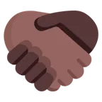 handshake: medium-dark skin tone, dark skin tone สำหรับแพลตฟอร์ม Microsoft