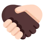 handshake: dark skin tone, light skin tone til Microsoft platform