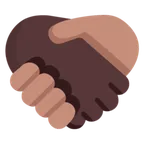 handshake: dark skin tone, medium skin tone สำหรับแพลตฟอร์ม Microsoft