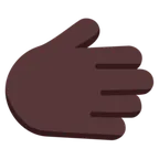 rightwards hand: dark skin tone สำหรับแพลตฟอร์ม Microsoft