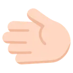 leftwards hand: light skin tone สำหรับแพลตฟอร์ม Microsoft